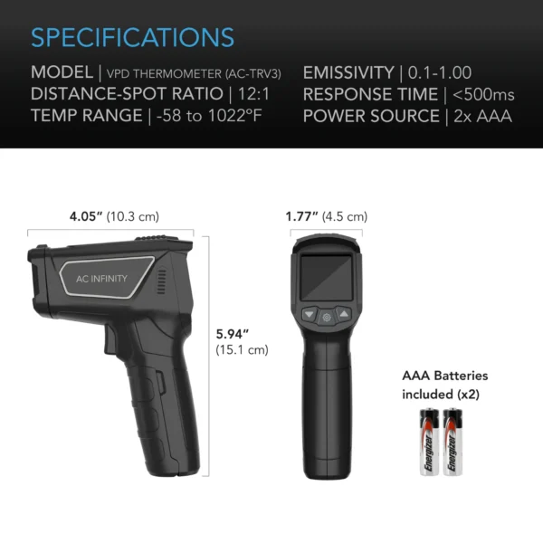 AC-Infinity - VPD Thermometer, Handheld Monitor, Leaf VPD and Temperature - Image 2